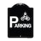 Signmission Parking With Cycle and Lock Symbol Heavy-Gauge Aluminum Architectural Sign, 24" x 18", BW-1824-24625 A-DES-BW-1824-24625 - alternate 1